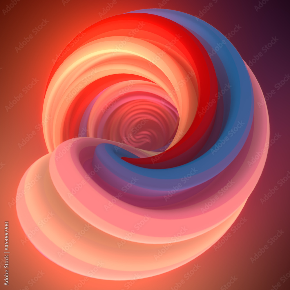 Poster soft curved abstract line modern cartoon 3d rendering digital illustration. trendy background design