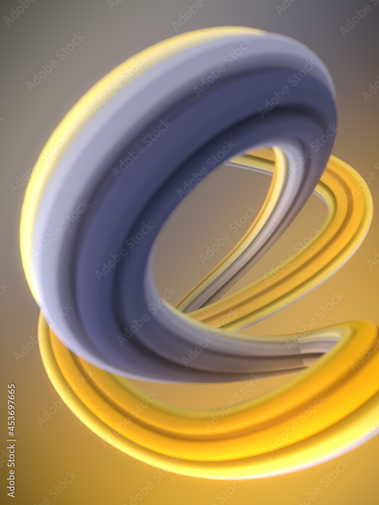 Poster soft curved abstract line. abstract gradient wavy geometric background. 3d rendering art style. digi