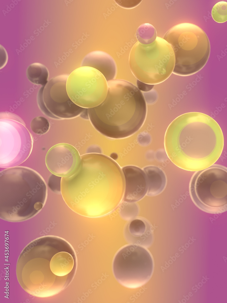 Aufkleber liquid multi colored abstract shapes. modern gradient wavy geometric background. 3d rendering digita