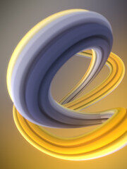 Soft curved abstract line. Abstract gradient wavy geometric background. 3d rendering art style. Digital illustration