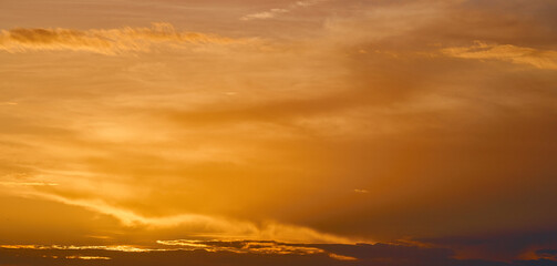 Colorful sunset on the Volga River in Nizhny Novgorod, Russia.