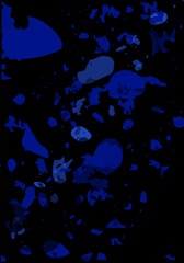 Terrazzo modern abstract template. Black and blue