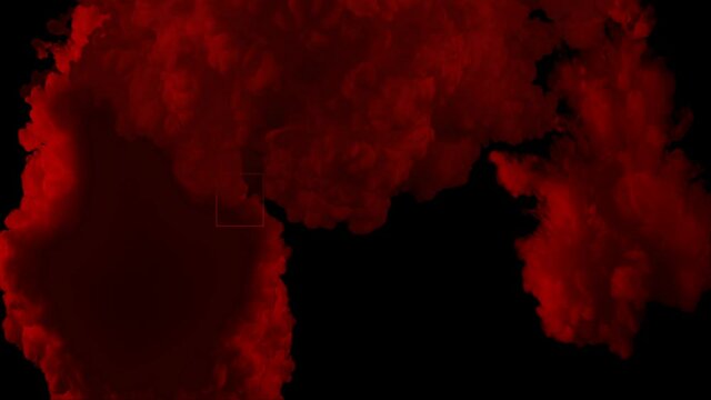 Blood Red Clouds Against Black Background 4K Loop features red clouds coming down from the top of the screen and eventually filling the screen and then fading to black in a loop