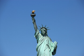 Fototapeta premium Statue of Liberty in New York City, a National Monument - close up