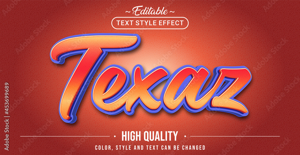 Poster Editable text style effect - Texas text style theme.