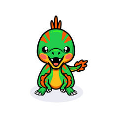 Cute little oviraptor dinosaur cartoon