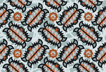 Indonesian batik motif with a very distinctive plant pattern. Exclusive vector for design