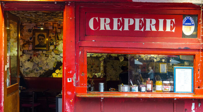 French Creperie on Montmartre hill in Paris