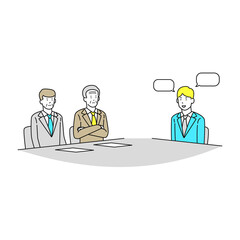 面接を受ける大学生