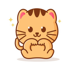 very adorable cute cat illustration