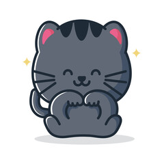 very adorable cute cat illustration