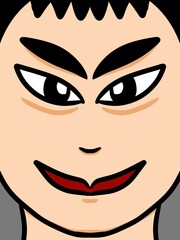 Fototapeta premium cute face man cartoon background