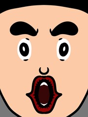 cute face man cartoon background