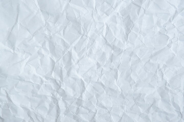 White crumpled paper, recycle paper texture, copy space for text.