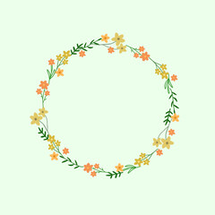 노란꽃 리스 엽서