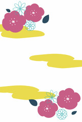 年賀状テンプレート背景椿（ビビッド）