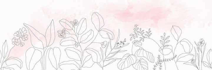 minimal botanical graphic sketch line art drawing, trendy tiny tattoo design, floral elements vector illustration - obrazy, fototapety, plakaty