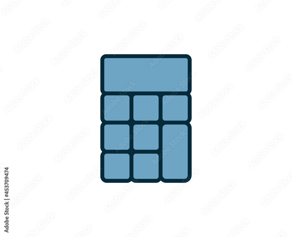 Poster calculator line icon. high quality outline symbol for web design or mobile app. thin line sign for d