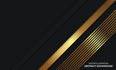 Illustration vector graphic of Abstract background luxury black overlap layers modern