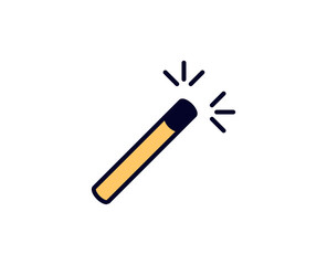Magic wand flat icon. Single high quality outline symbol for web design or mobile app.  Holidays thin line signs for design logo, visit card, etc. Outline pictogram EPS10