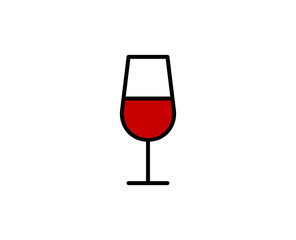 Glass flat icon. Single high quality outline symbol for web design or mobile app.  Holidays thin line signs for design logo, visit card, etc. Outline pictogram EPS10