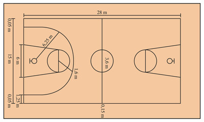 basketball court vector illustration © A 5