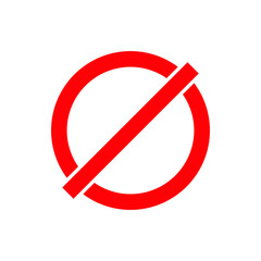 No sign icon isolated on white background vector illustration