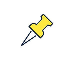 Push pin line icon. Vector symbol in trendy flat style on white background. Office sing for design.