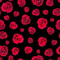 Striking Red Roses on Black