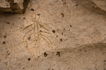 Native Modoc petroglyphs carved in stone at Petroglyph Point, Lava Beds NM