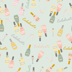 Celebrate with Champagne Seamless Pattern