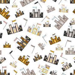 Castles and Flags Seamless Pattern