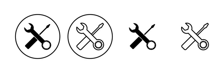 Repair tools icon set. tool icon vector. setting icon vector. Wrench and screwdriver. support, Service