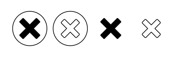 Close icon set. Delete icon vector. cross sign