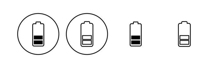 Battery icon set. battery charge level. battery charging icon