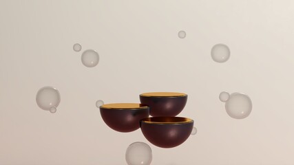 3d render image pastel color podium with colourful background product display advertisement.