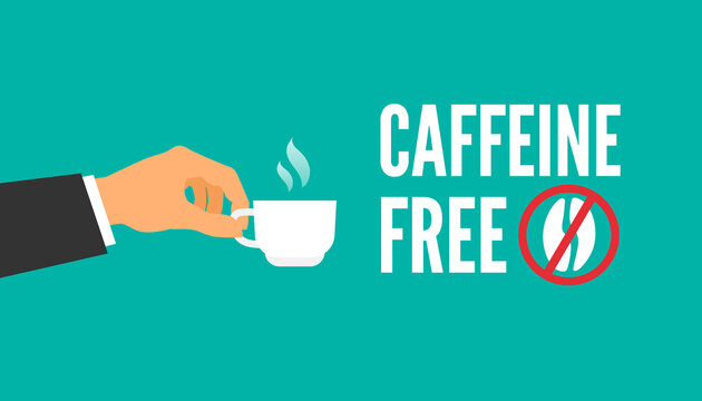 caffeine free man hand holds coffee cup decaf beverage vector illustration