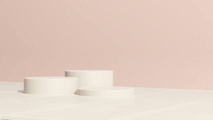 3d render image pastel color podium with colourful background product display advertisement.