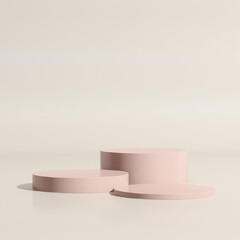 3d render image pastel color podium with colourful background product display advertisement.