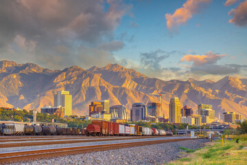 Downtown Salt Lake City skyline cityscape of  Utah