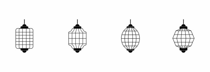 chinese lantern icon set vector sign symbol
