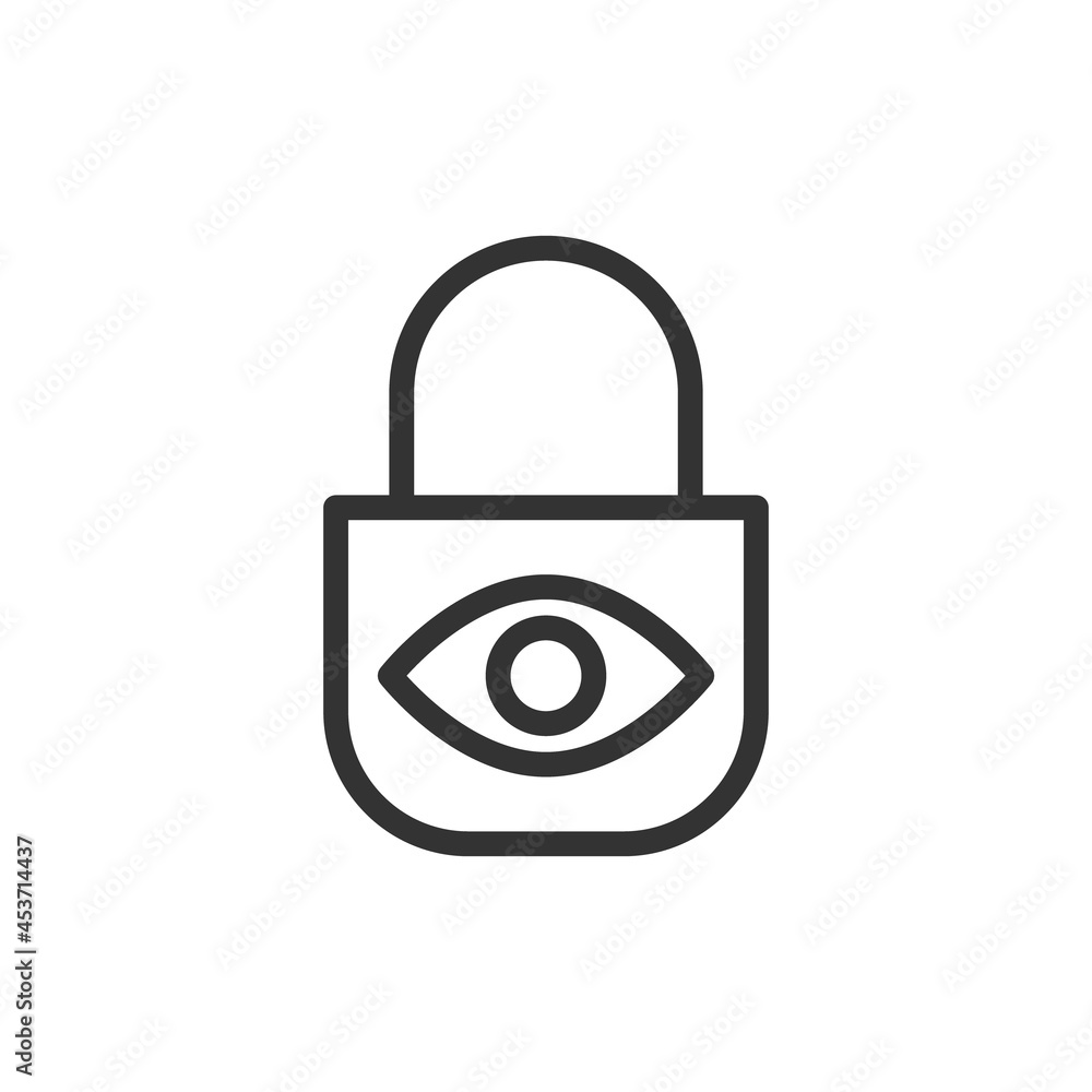 Poster internet security minimal line icon.