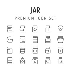 Premium pack of jar line icons.