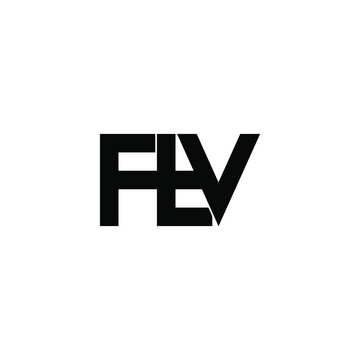 ftv initial letter monogram logo design