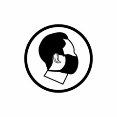 man in face mask icon, vector sign for medical equipment to protection from coronavirus, air polutions, flu, disease prevention illustrations