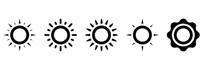 sun icon set vector sign symbol