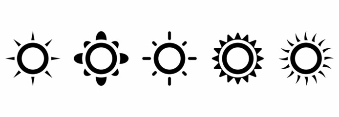 sun icon set vector sign symbol