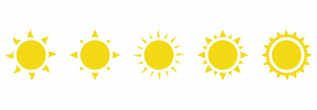 sun icon set vector sign symbol