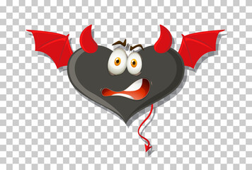 Heart shape devil with facial expression