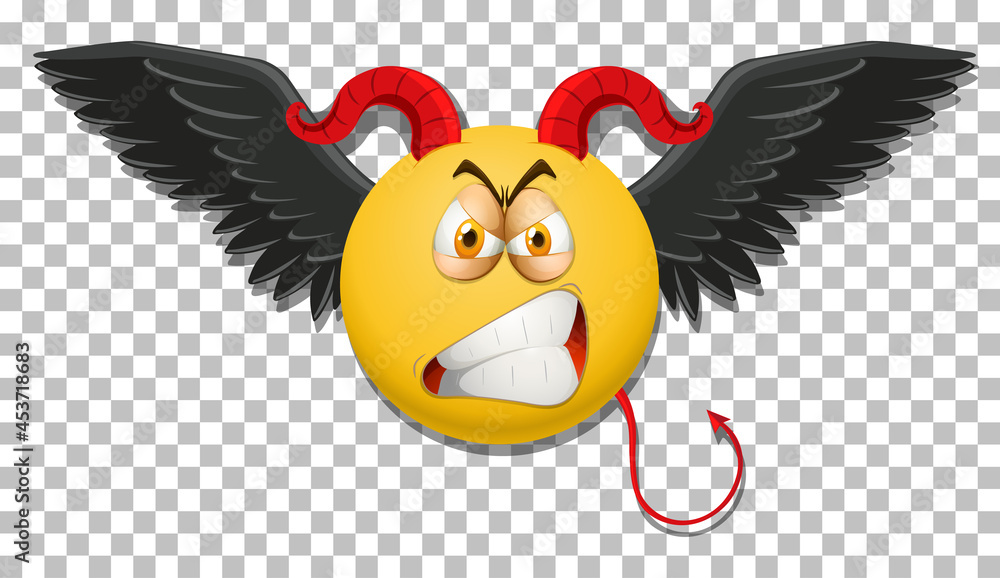 Canvas Prints Devil emoticon with facial expression